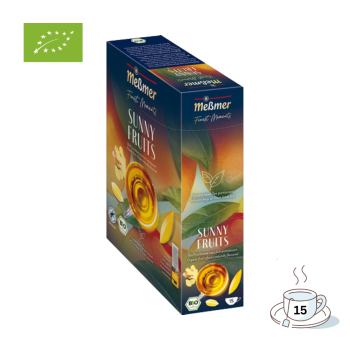 Messmer Finest Moments Bio Sunny Fruits, Fruechtetee, Teebeutel im Kuvert, 2. Entnahmefach displaytauglich, 45g